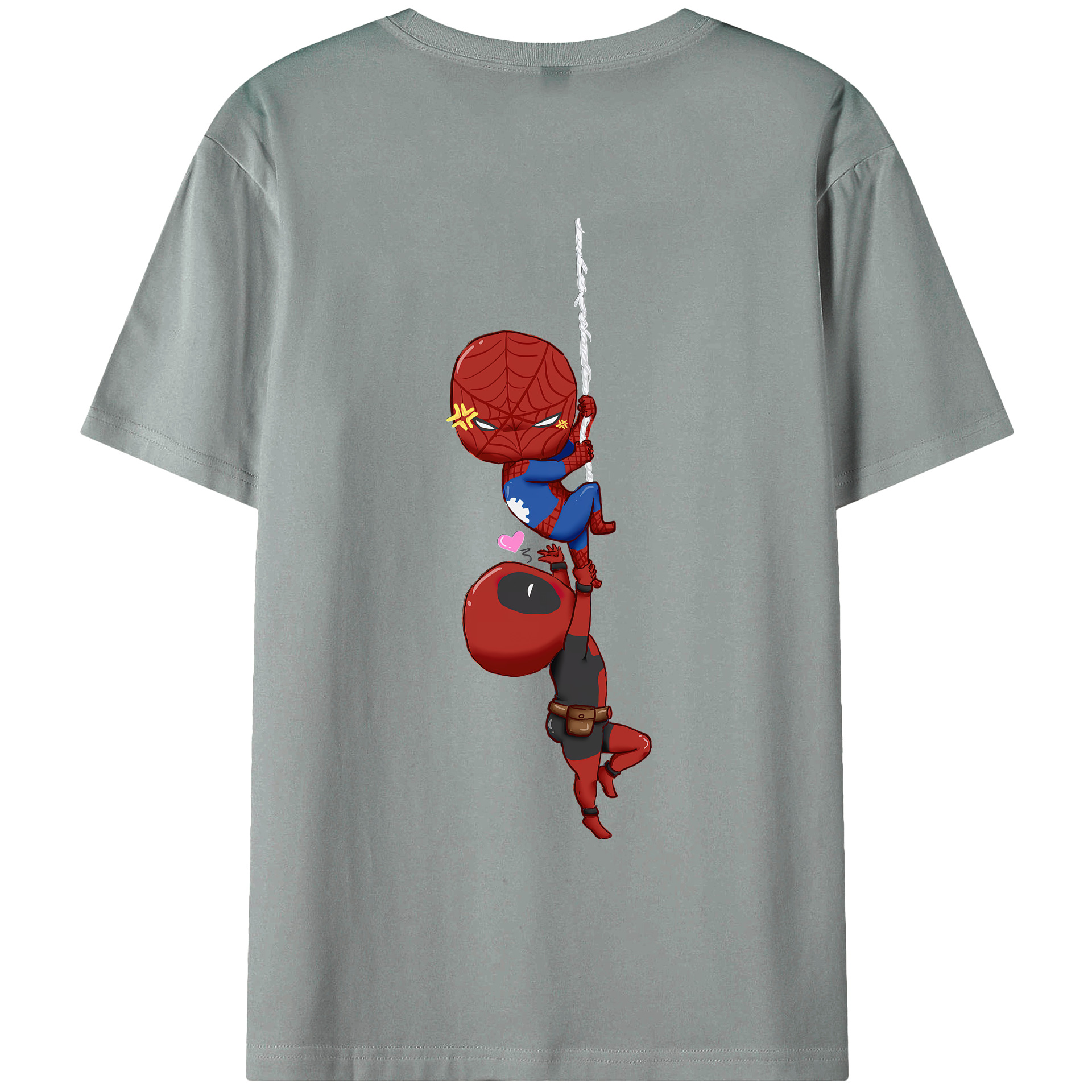 （画像用） Deadpool デッドプール 綿100％ メンズ半袖Tシャツ（バックプリント） 通気性